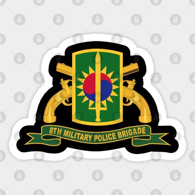 8th Military Police Brigade - SSI w Br - Ribbon Sticker by twix123844